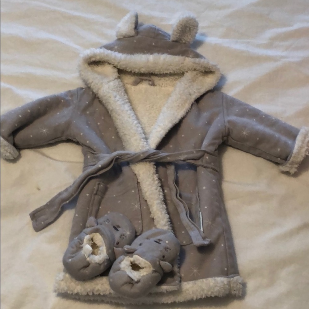 Unisex sherpa bathrobe set - Indigo Baby